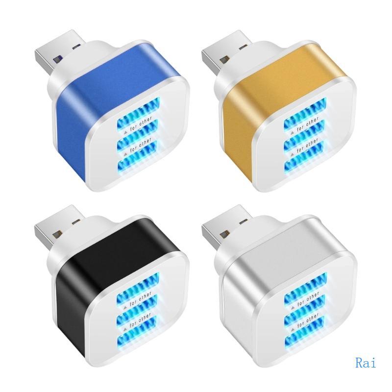 Rai Car USB2 0 Extensor Carregamento 3 Portas Estendidas USB Splitter Extender Acessórios