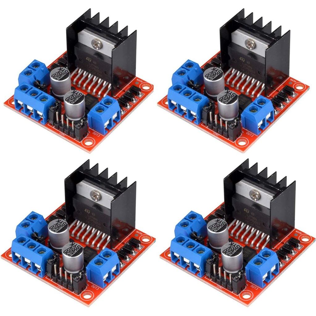 HiLetgo 4 peças Módulo Controlador de Motor L298N para Motor de Passo DC Dupla Ponte H para Arduino Smart Car Power UNO