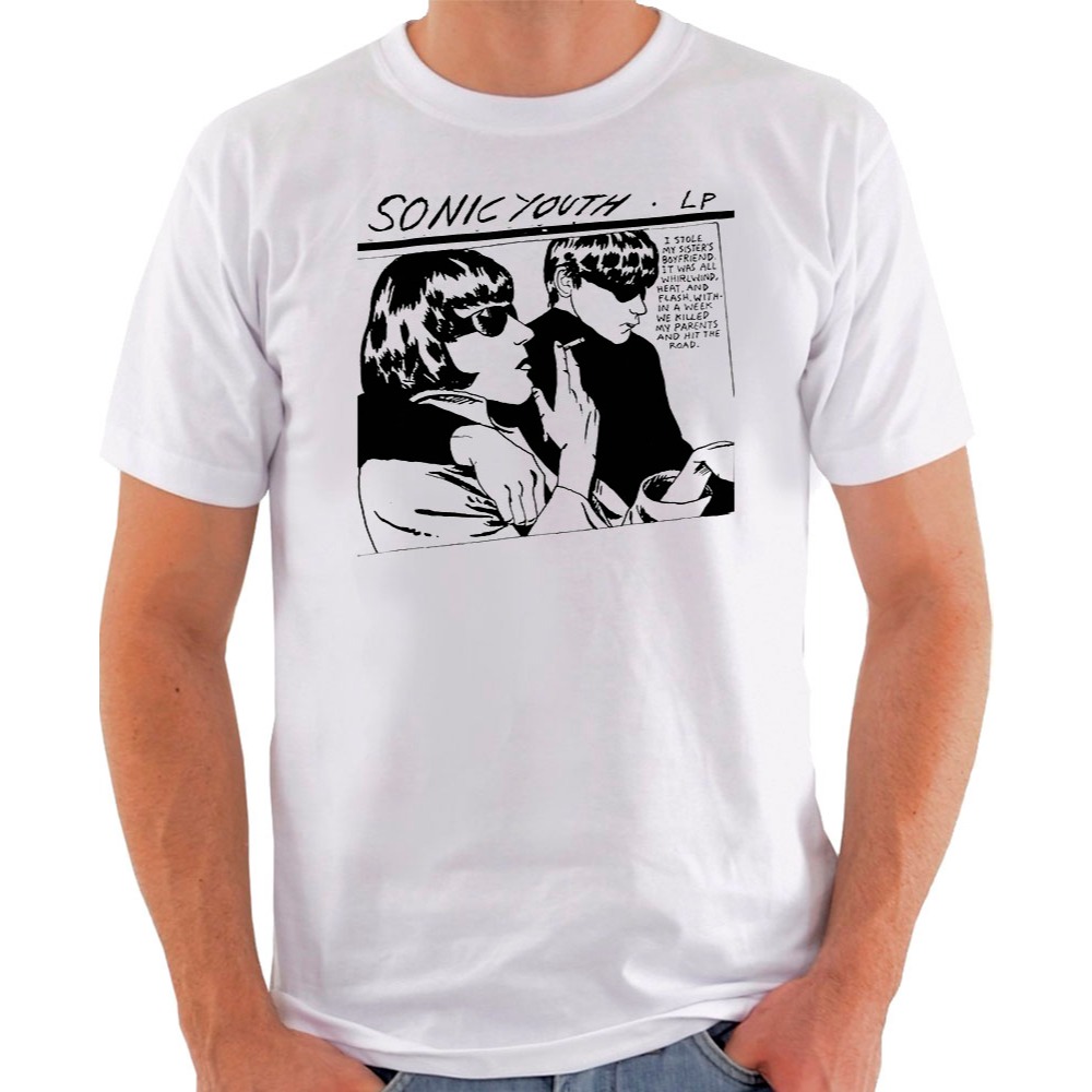 SONIC YOUTH camiseta, babylook, regata, manga longa também disponível em tecido branco e vermelho
