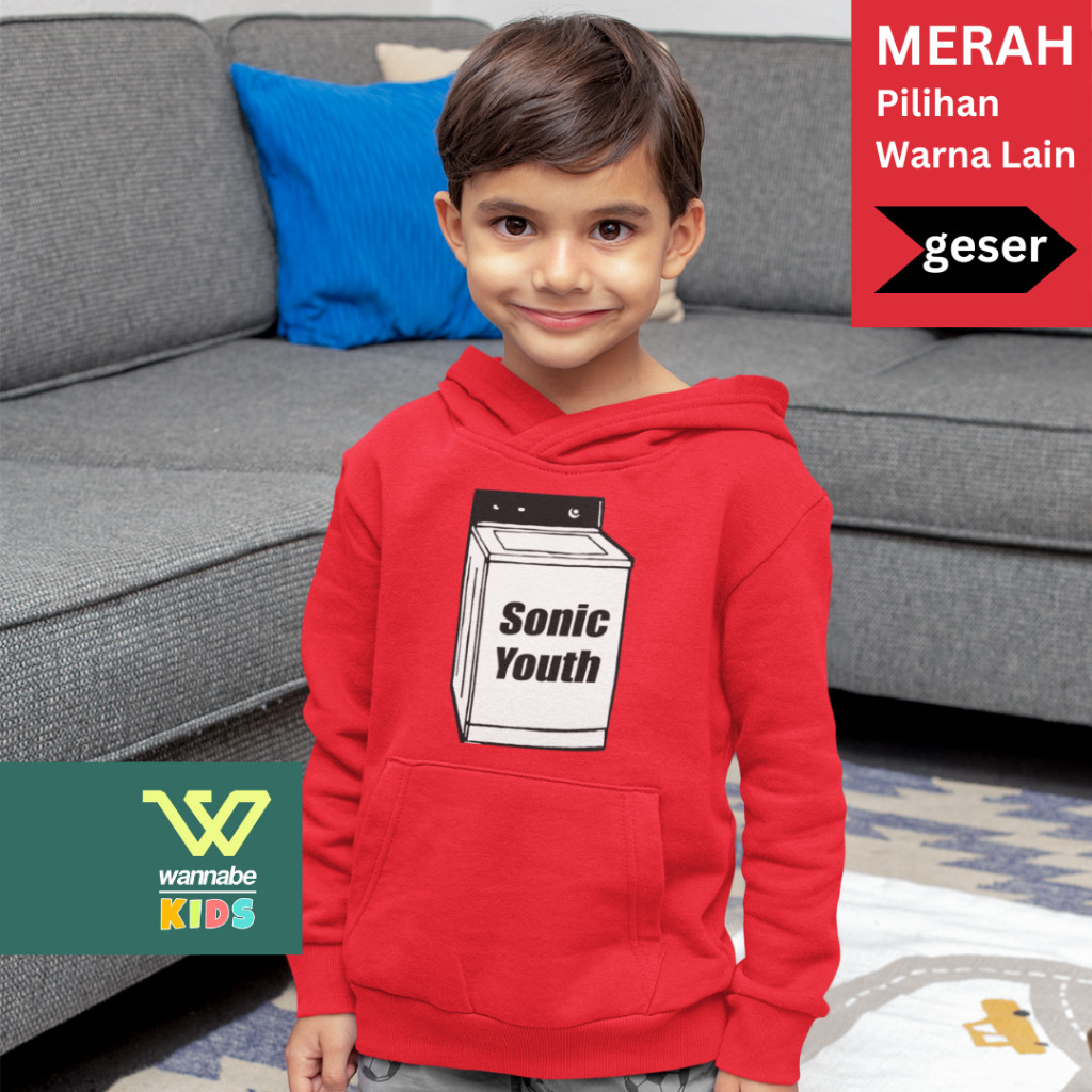 Suéter Infantil De Algodão Everyday BAND S0NIC YOUTH WASH Com Capuz 1 A 4 15 Anos De Lã Premium