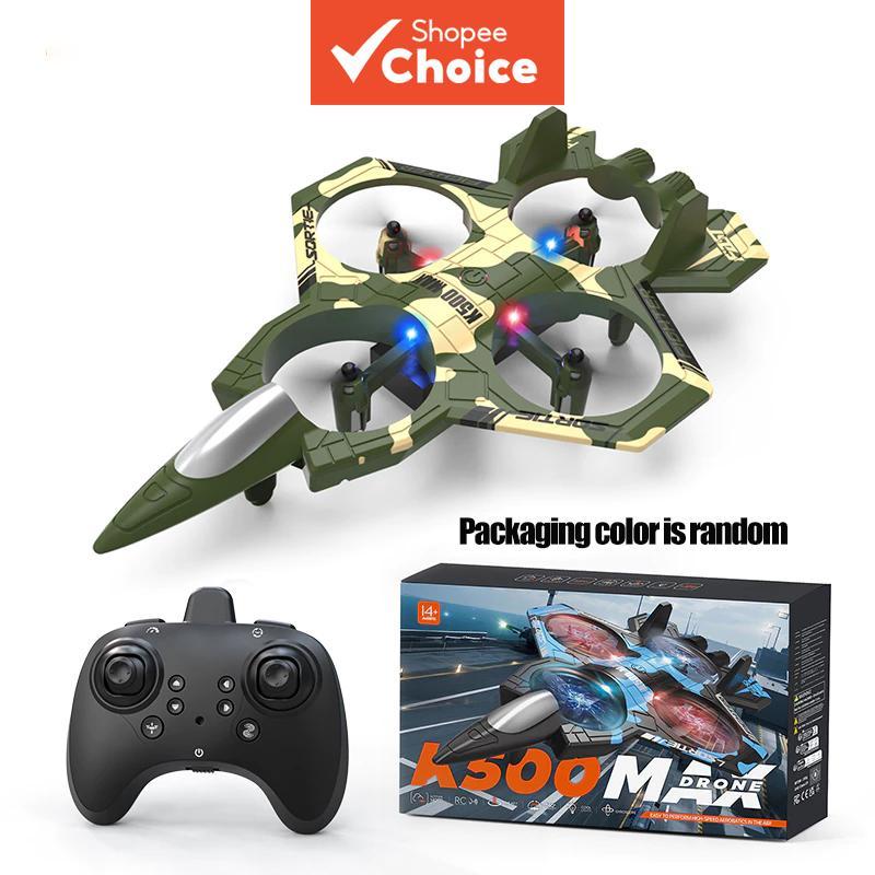 K500 Max Fighter Jet Quadcopter Drone com acrobacias, luzes, controle RC, avião de 4 canais, suspensão em alta altitude