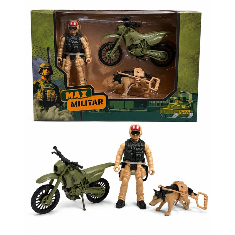 Max Militar com Moto, Quadriciclo, Drone, Jet Ski, Barricada e Acessórios Militares