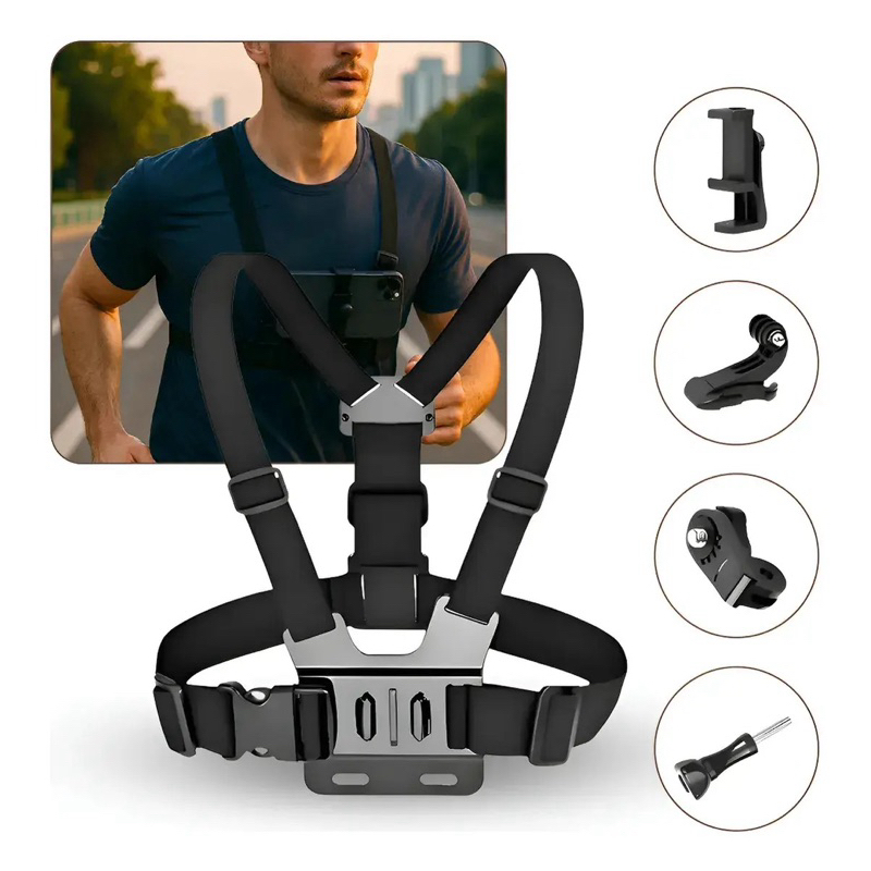 Suporte De Peito Celular E GoPro B-Max BMG-38 Vlog Bike Gravar Moto Filmar Trilha Original