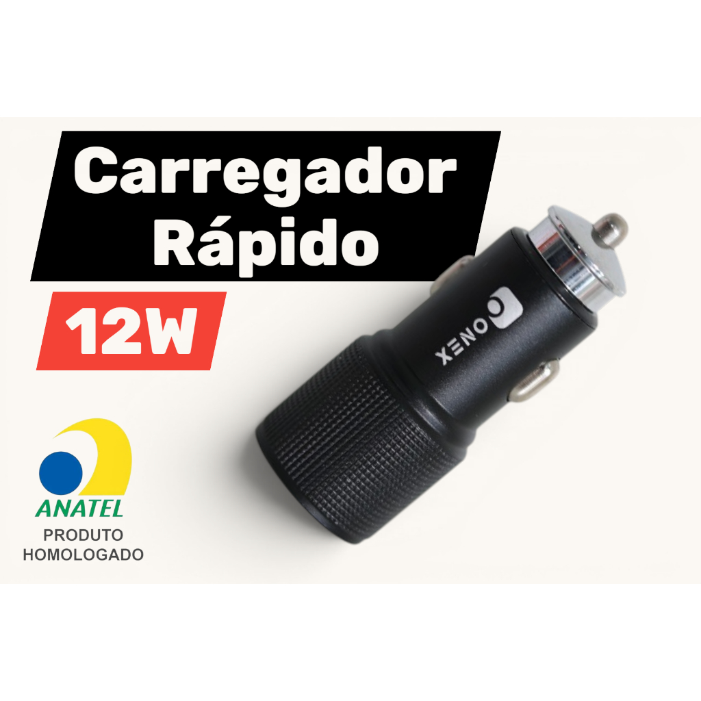 Carregador Veicular onex CAR-5111 24W 4.8A Dual USB + Cabo Lightning para iPhone