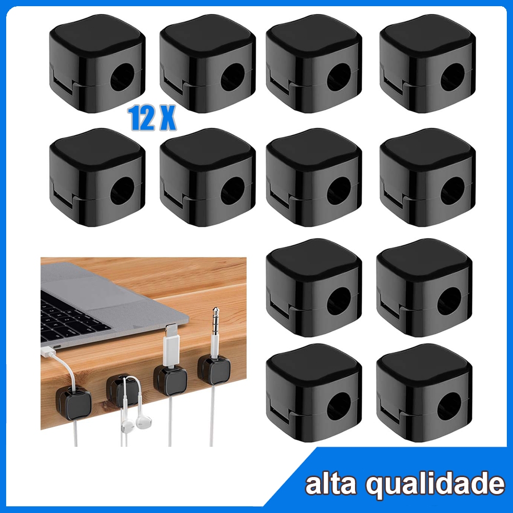 12 peças Organizador Magnético De Cabos Fios Multiuso Para Casa