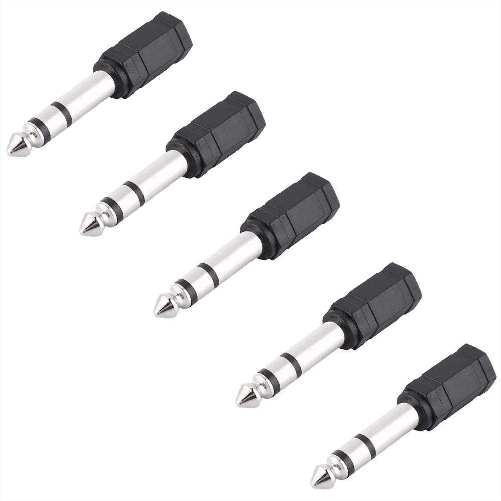 05 Plug Conector Adaptador P2 P10 Stereo P/ Fone Power Play