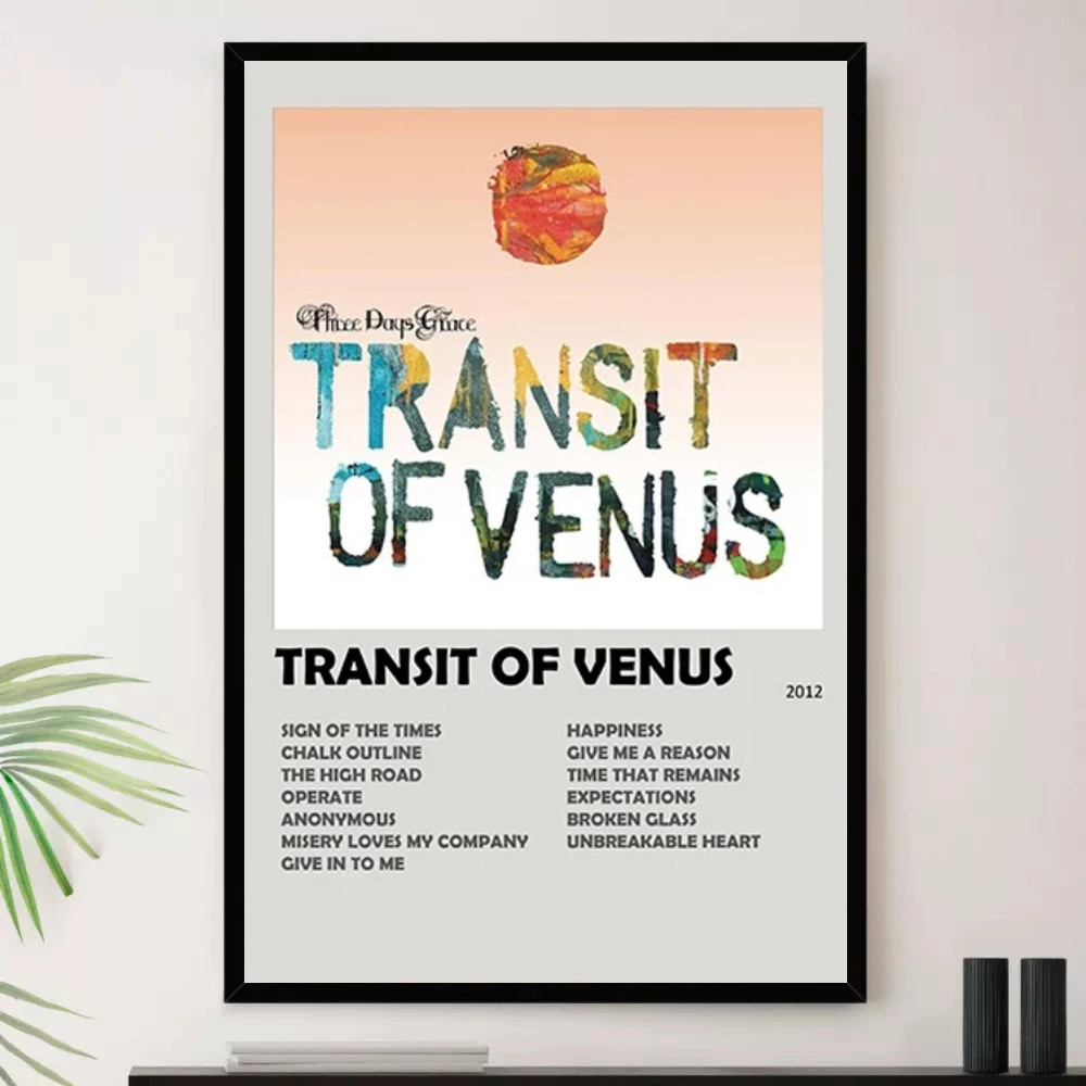 Quadro Placa Decorativa Música Internacional Three Days Grace Rock Alternativo Indie Rock Álbuns com Moldura