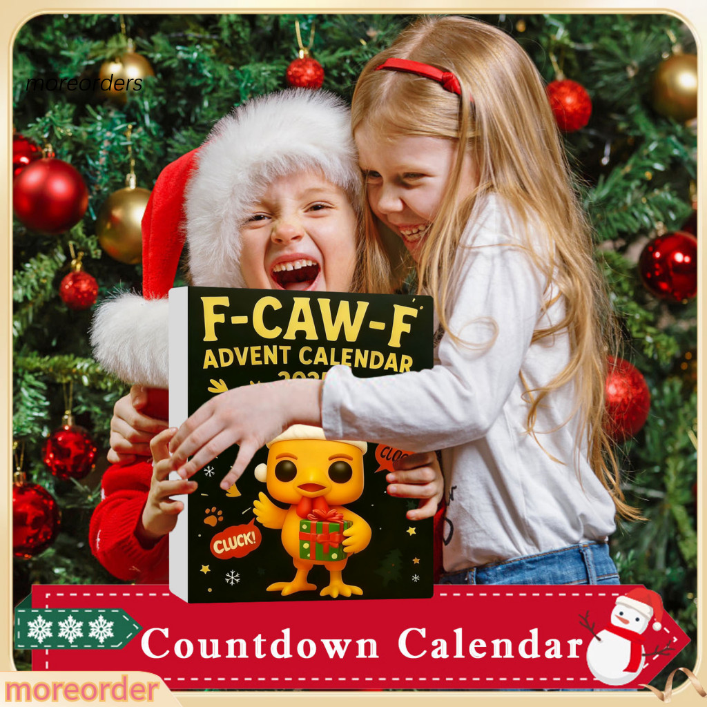 2025 Christmas Advent Calendar with 24 Mini Chicken Ornaments – Festive Countdown Box for Family Fun and Holiday Decor