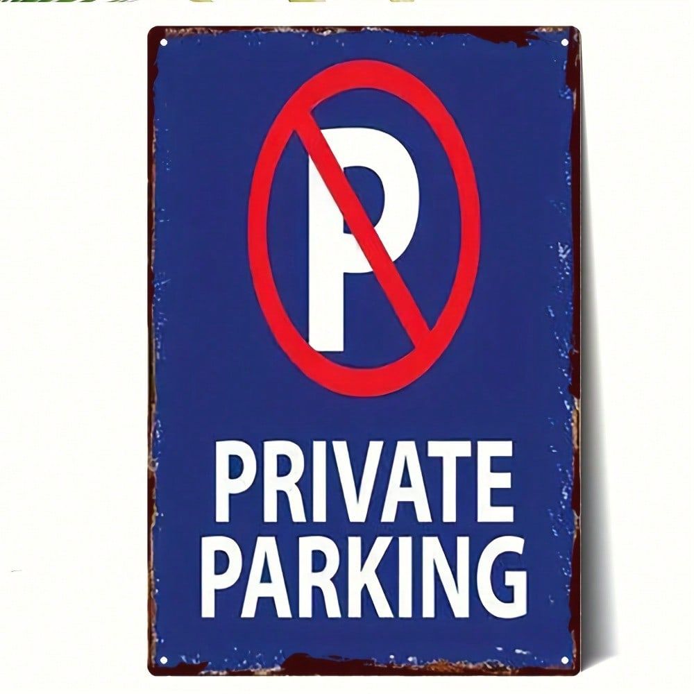 CIFbuy Vintage Private Parking Metal Sign 8x12 Polegada Rústico Vermelho Proibição Arte De Parede