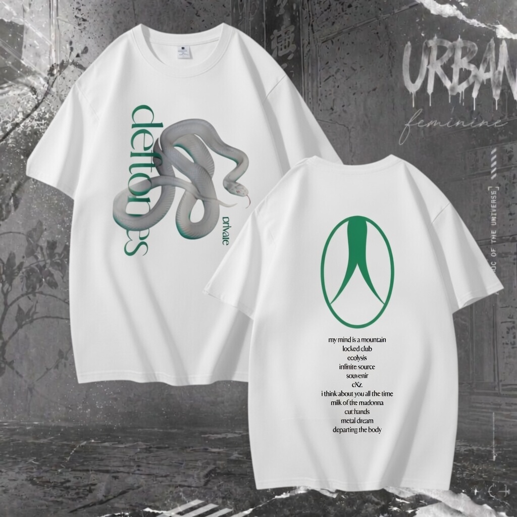 Camiseta Oversized 100% Algodão Estampa Banda Deftones Private Music Cobra Serpente Envio Imediato