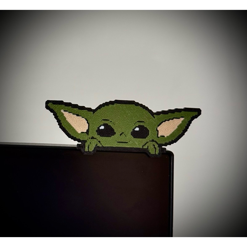Enfeite Baby Yoda Pixel Art para Monitor PC Decoração Setup Geek