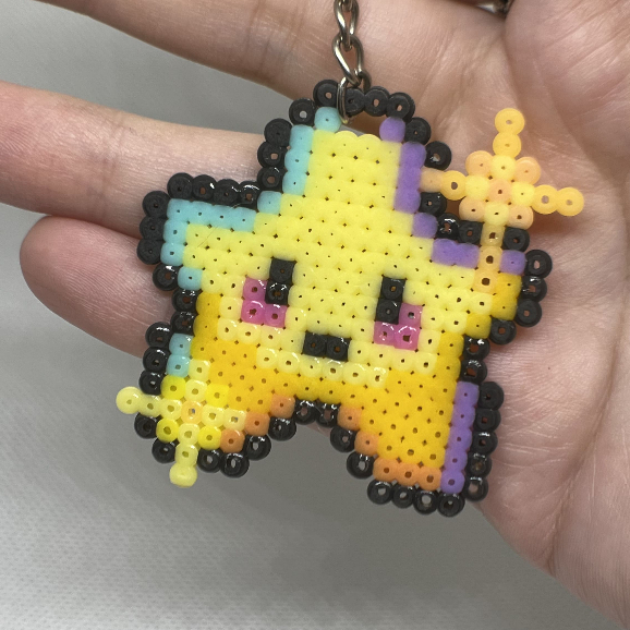 Chaveiro Estrela Pixel Art – Minimalista Geek Kawaii