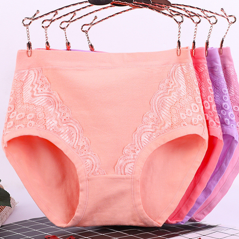 XL-6XL Novas Cuecas De Algodão Puro De Cintura Alta , Calças Triangulares Confortáveis E Respiráveis Para Mães Médias Idosas