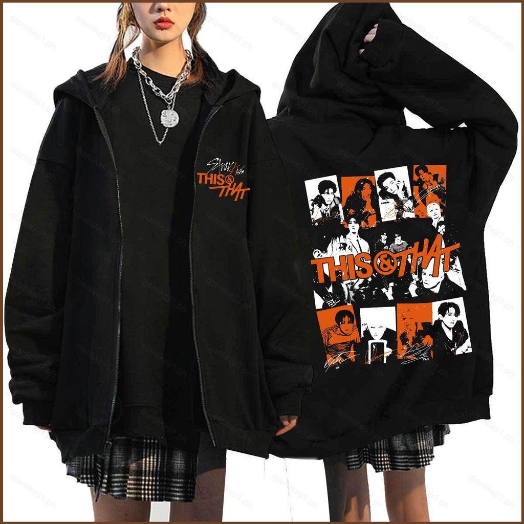 QL1 Stray Kids Zipper-Up Hoodie Álbum Este E Que Moletom Solto Cardigan Com Capuz Unissex SKZOO Casaco