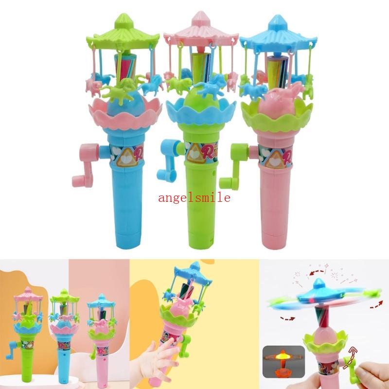 Interactive Hand Crank Carrossel Brinquedo Merry-Go-Round Para Pingentes Animais