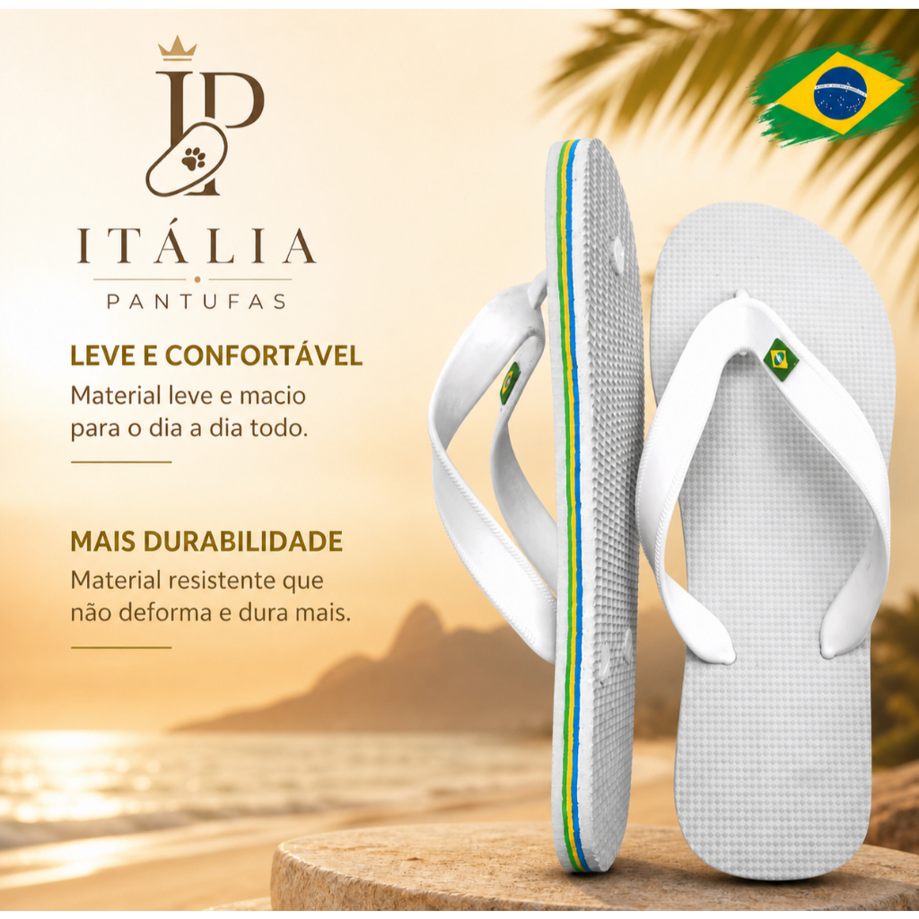 Chinelo Masculino Brasil Verão Leve Confortável Barato Básico para Dia a Dia Praia Piscina Cores Diversas