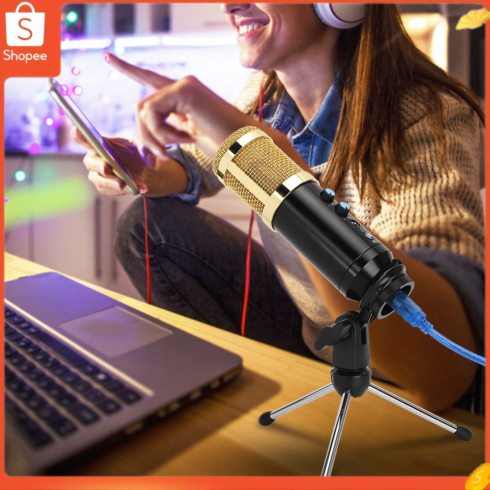 SHUAIGUO Microfone Condensador Ângulo Ajustável de Alta Sensibilidade para PC
