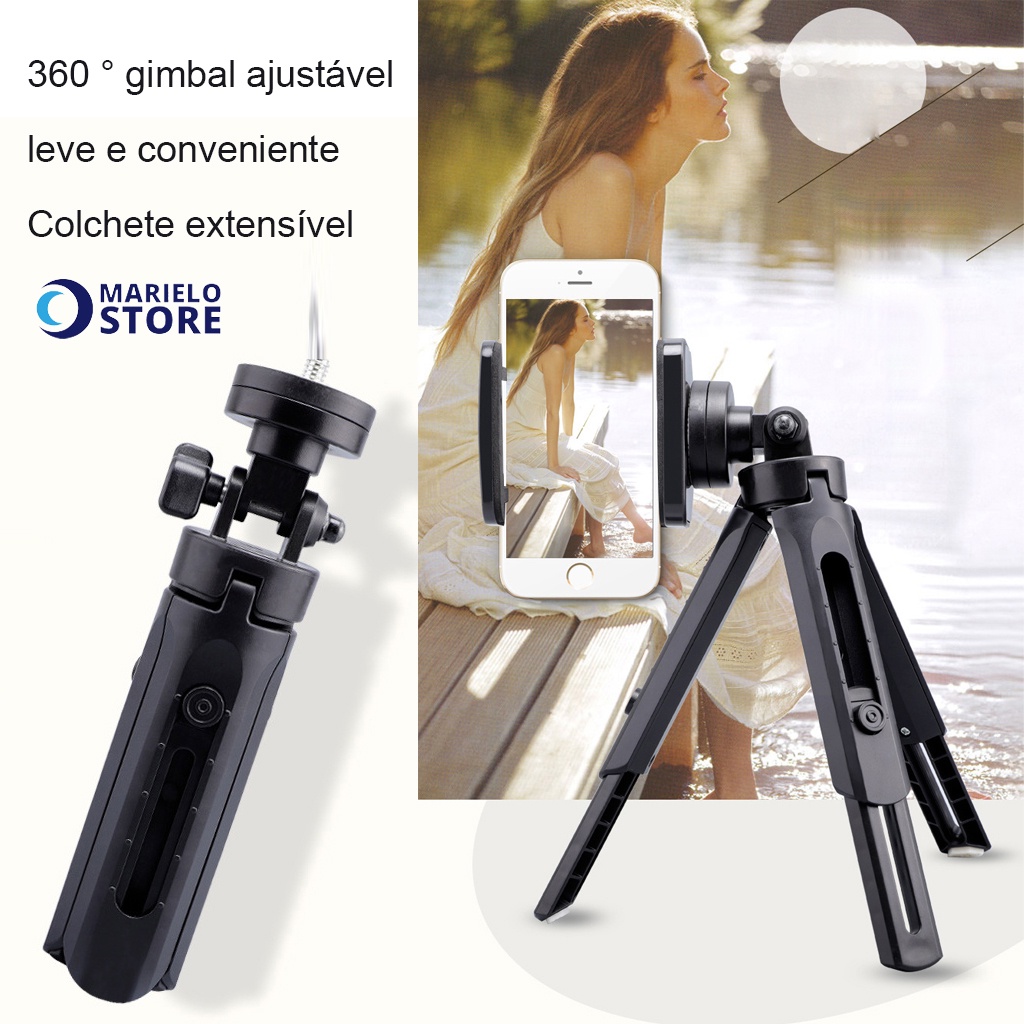 Tripe Mesa para Celular com Regulagem de Altura até 26cm Rotação 360º Suporte p/ Flexible Conforto