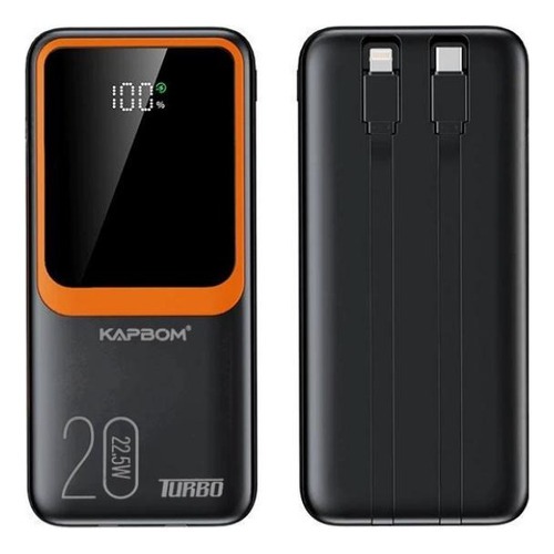 CARREGADOR POWER BANK PORTATIL 20000MAH COM CABO KA-9881 - KAPBOM