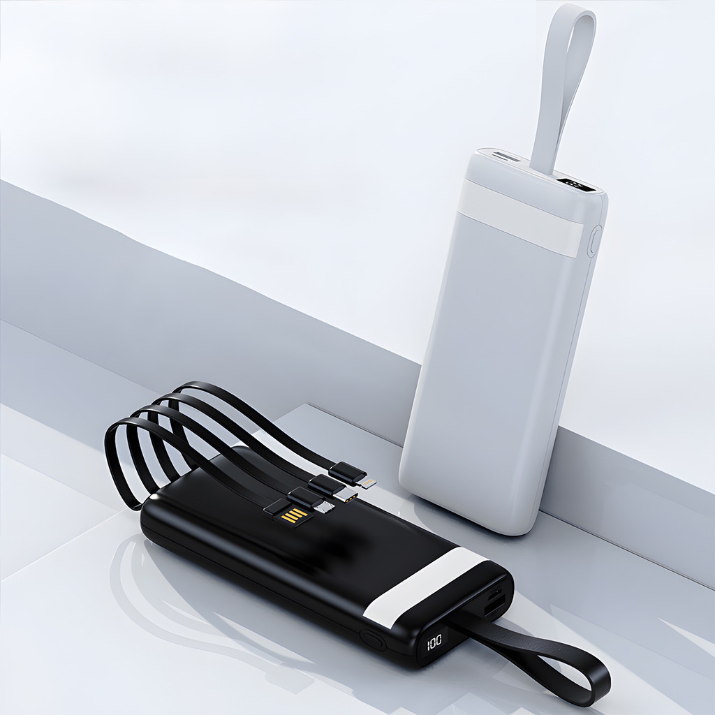 20000mah Carregador Power Bank Portátil Universal Saida 4 Cabos  com lanterna LOJA CANAA