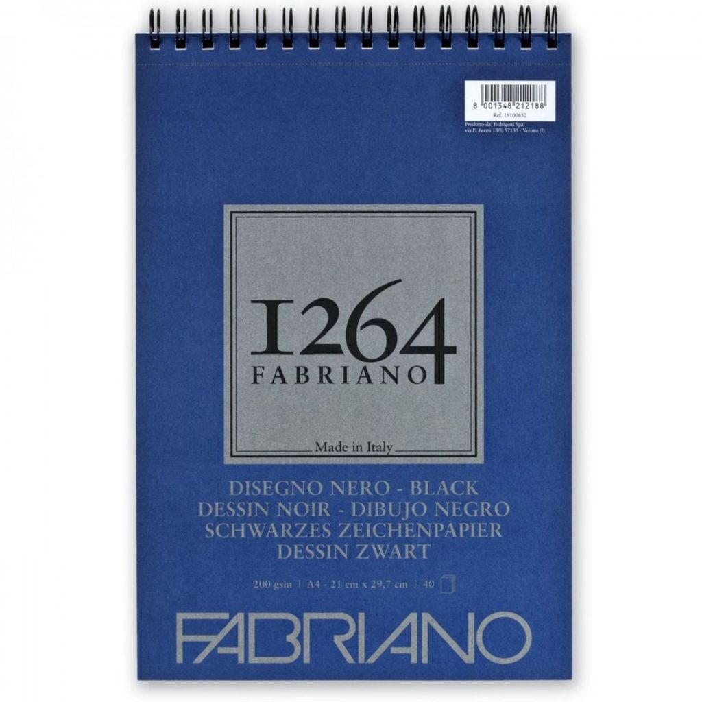 Bloco Drawing Black Fabriano 1264 200g A4 40 Folhas