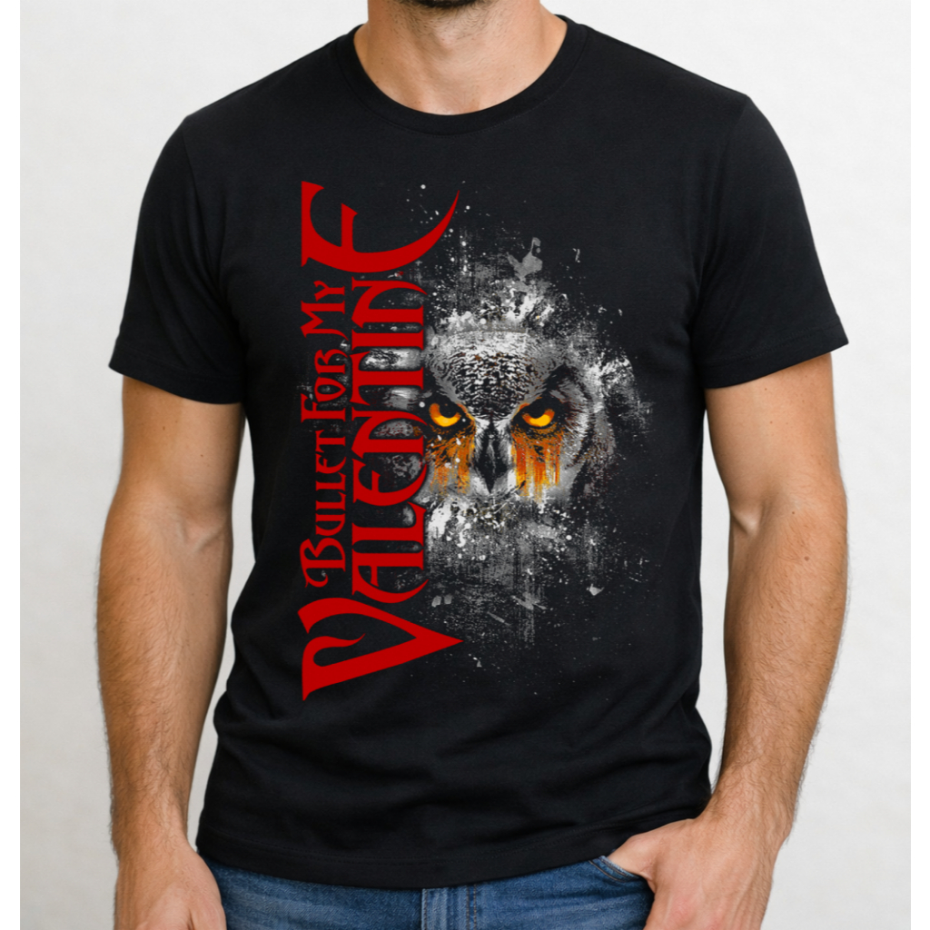 Camiseta Bullet Camisa Valentine Halftone Camisetas Rock Halftone Estampada