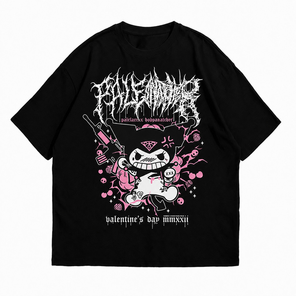 Camiseta Kuromi Gótica Valentine’s Day Unissex Envio Rapido