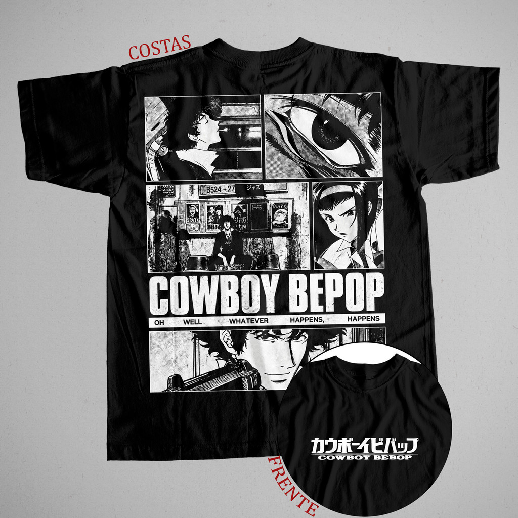 Camiseta Cowboy Bebop Spike Spiegel Faye Valentine Anime 100% Algodão Unissex Plus Size