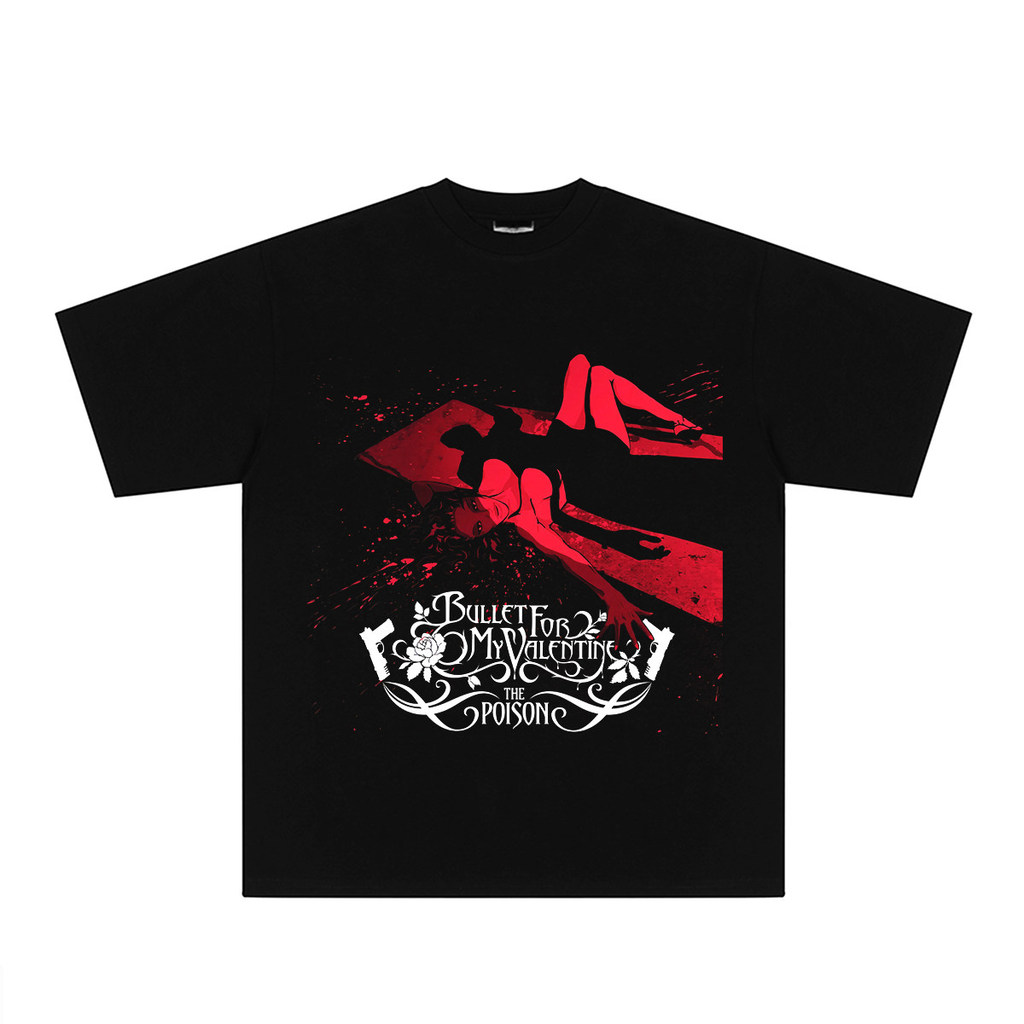 Music.Soul Camiseta Unissex Bullet For My Valentine Metalcore Algodão Largo Confortável Estilosa Retrô Casual