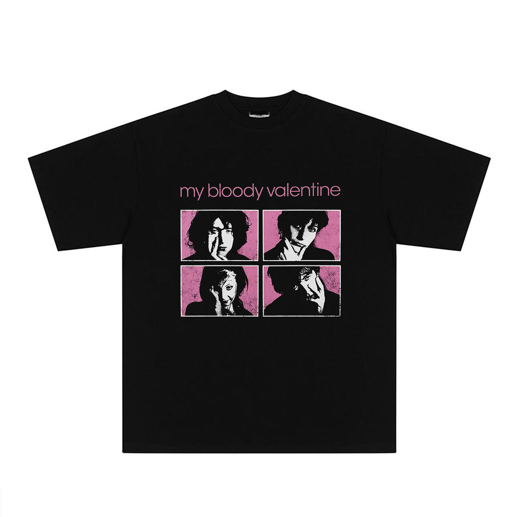Music.Soul Camiseta Unissex My Bloody Valentine Shoegaze 盯鞋摇滚 Algodão Confortável Estilosa Retrô Moda Casual