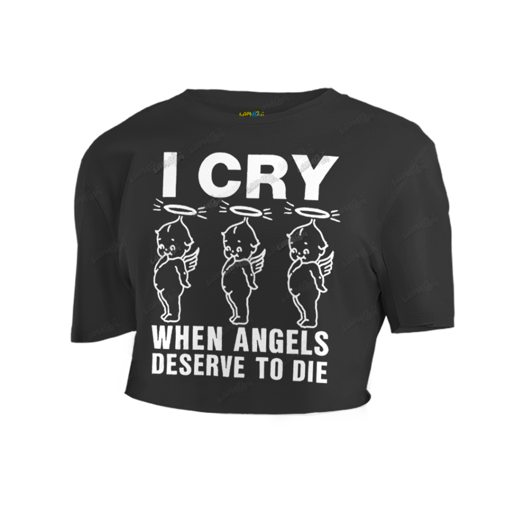 Cropped Oversized Graphic Tee Tshirt System Of A Down I Cry When Angels Deserve To Die