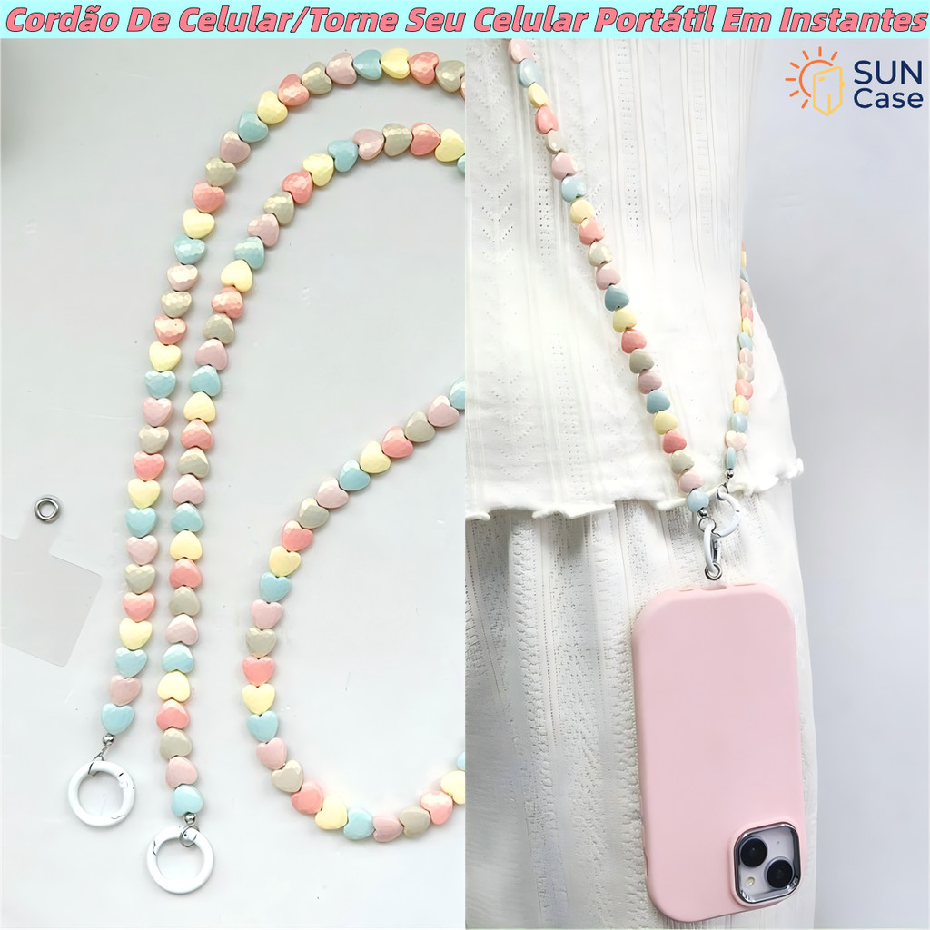 Cordão De Celular Para Miçangas Fácil Capa Strap Torna Seu Portátil Multi-Coloured Love Transversal Bracelet SL001