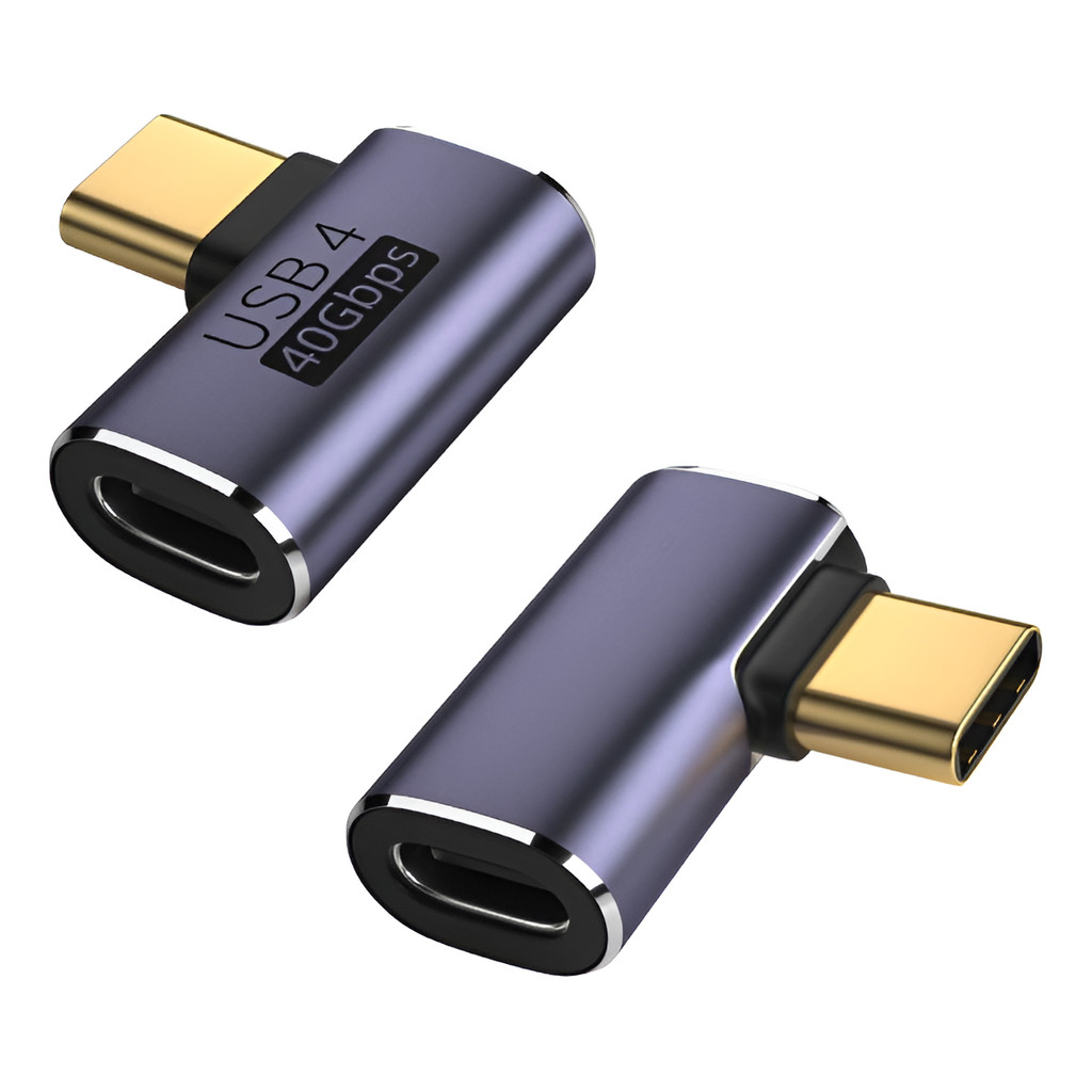Adaptador USB-C 90 Graus em L 40Gbps 240W 5A Grafite V2