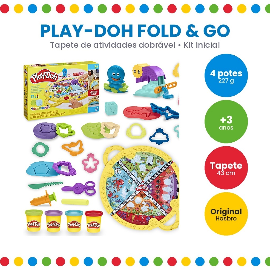 Massinha Play-Doh Tapete Fold & Go - Tapete Dobrável - Massa de Modelar - Hasbro/ F9143