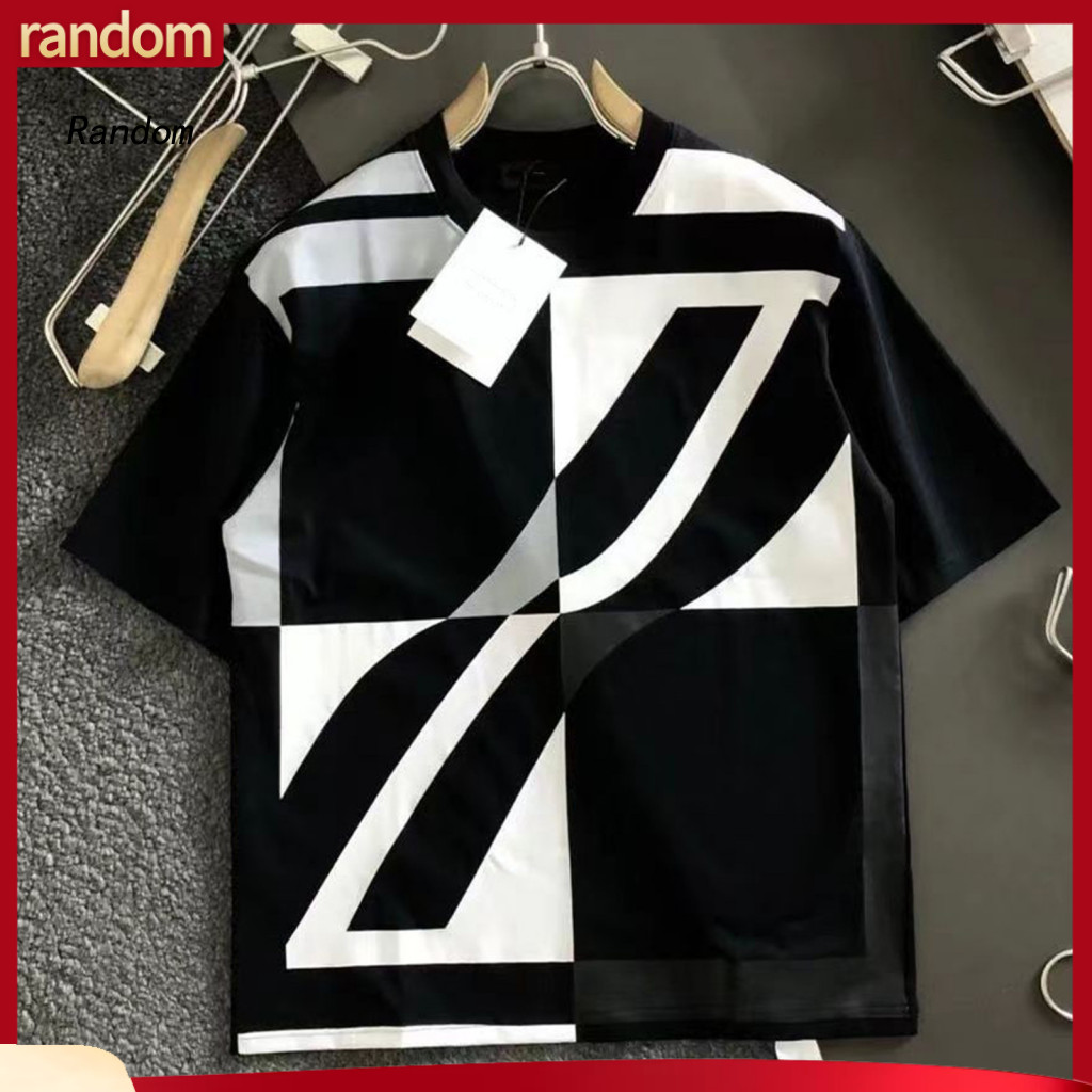 Graphic T-shirt Round Neck Tee Men's Summer O-neck Color Block Loose Fit Short Sleeve Breathable Casual Pullover Soft Co