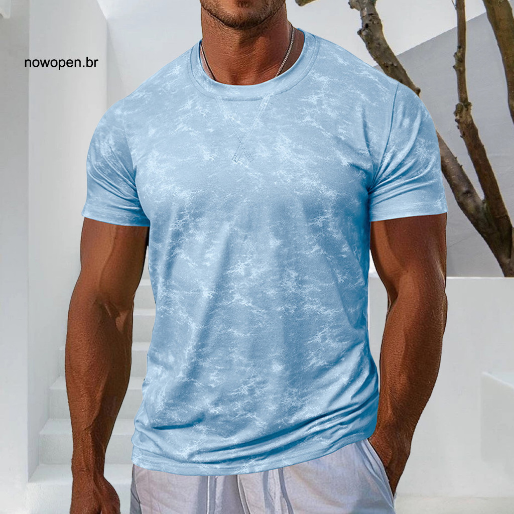 Stylish Men Graphic Tee Casual with Prints Men's Muscle Fit Gym T-shirt Short Sleeve Round Neck Printed for Workout Exer