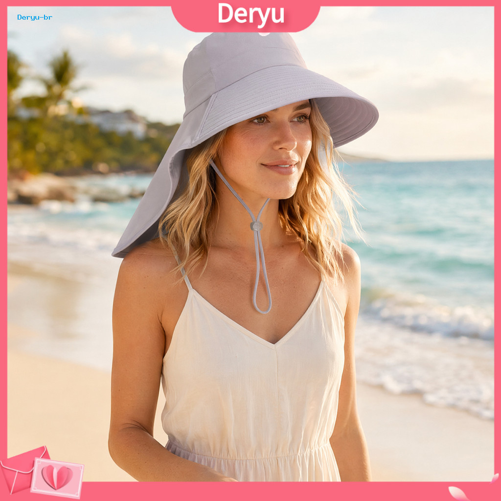 Travel Sun Hat Summer Protection Bucket for Men Women Foldable Breathable Mesh Fisherman with Ventilation Brim Detachabl