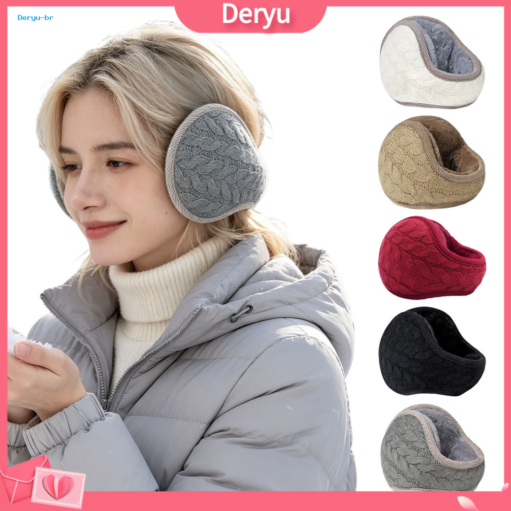 Women Winter Earmuffs Ear Cover Muffs for and Men Foldable Thermal Warmers with Thick Plush Lining Soft Knit Outdoor Spo