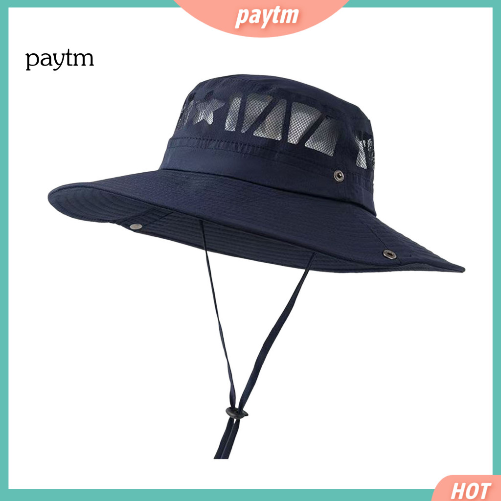 Foldable Sun Hat for Camping Beach for Travel Men's Uv Protection Mesh – Wide Brim Breathable Bucket for Fishing Hikin