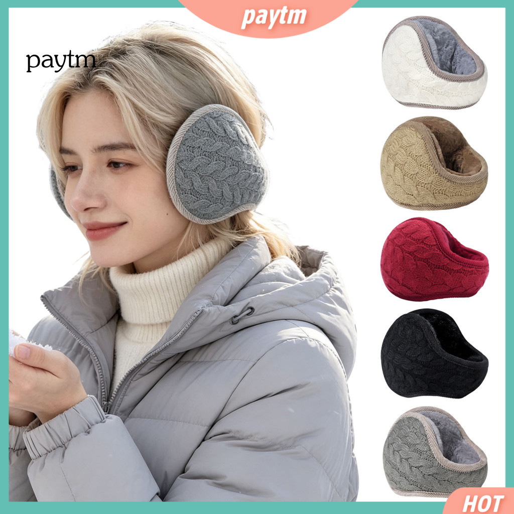 Women Winter Earmuffs Outdoor Ear Muffs for and Men Foldable Thermal Warmers with Thick Plush Lining Soft Knit Sports fo