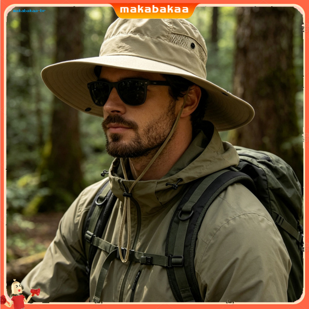 Breathable Mesh Bucket Hat for Men Women Quick-dry Fisherman Sun with Wide Brim Windproof Rope Upf Protection Foldable O