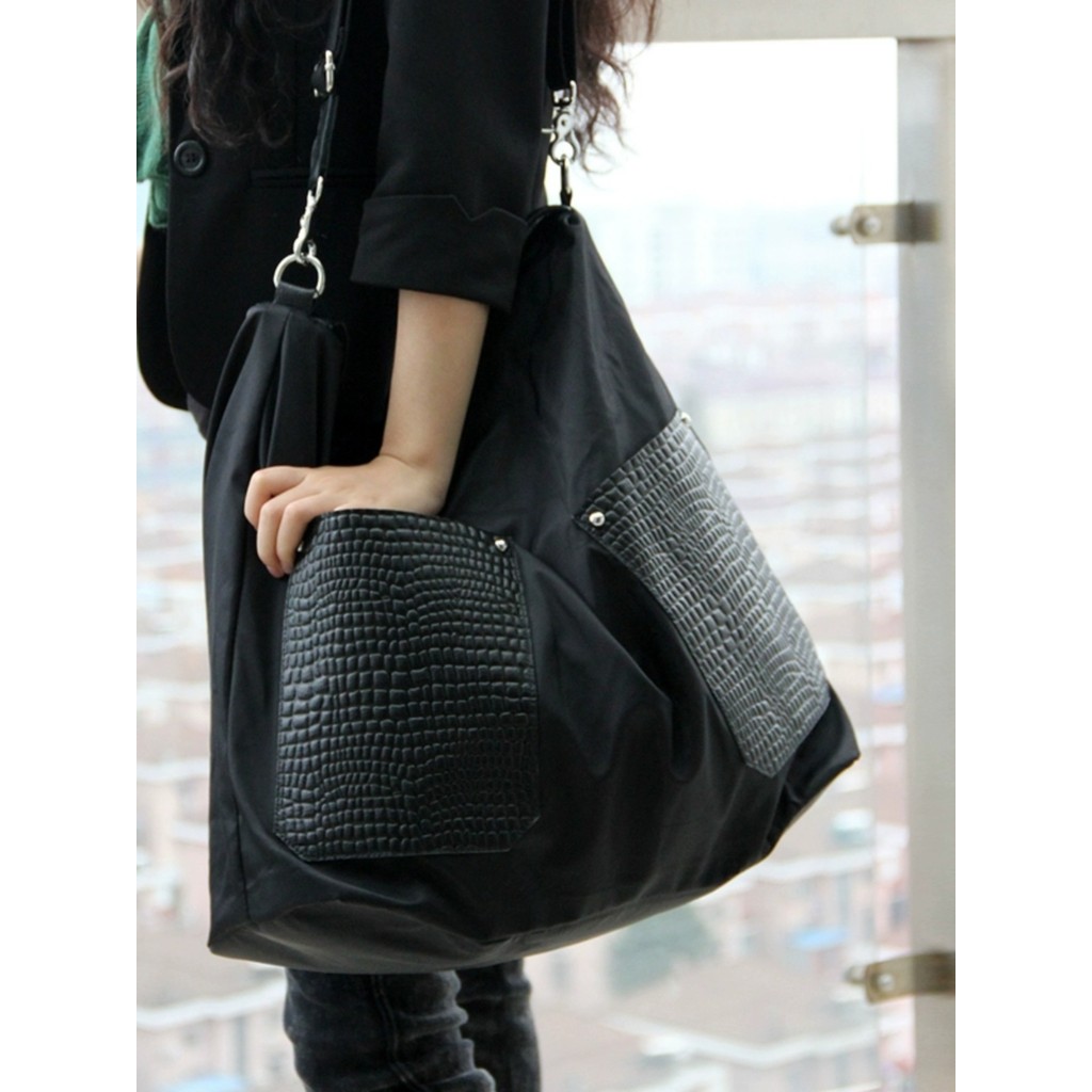 Leve repelente de água náilon bolsa feminina moda exagerada Super grande na moda Casual senhoras de um ombro saco do men
