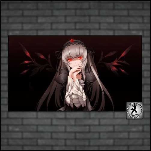 Quadro Decorativo anime girl gothic eyes red 1 Peça Mdf 20x30  Alta Qualidade Full Hd