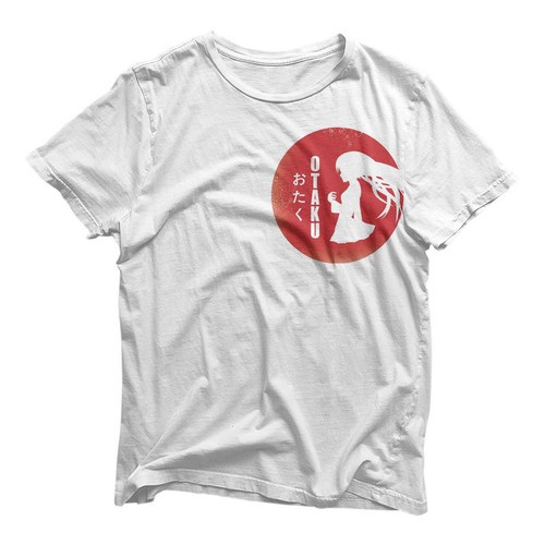 Camiseta Camisa Anime Otaku Girl Logo No Peito Tum