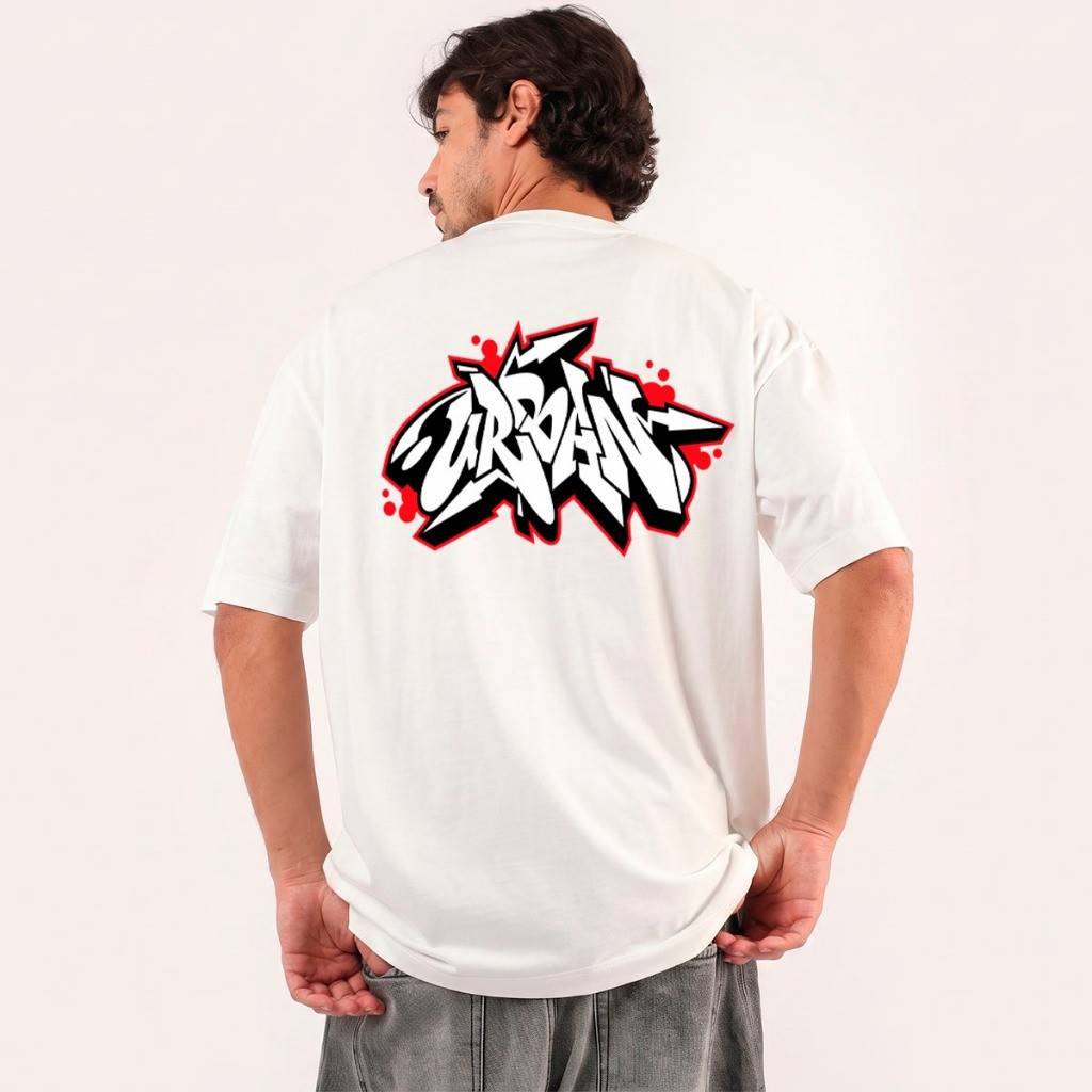 Camiseta Masculina Oversized Streetwear Urban Graffiti Estampada Casual Premium Moda Unissex