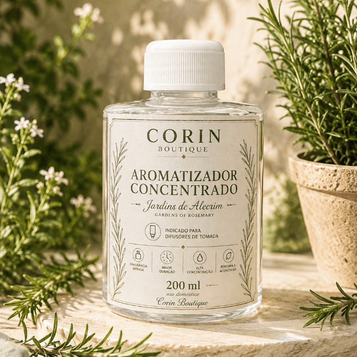 Aromatizador Concentrado Jardins de Alecrim 200ml | Difusor de Tomada | Corin Boutique