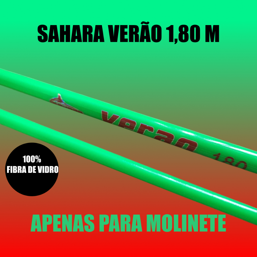 Vara De Pesca Verão Sahara 1,80M Fibra Reforçada  Portátil Leve