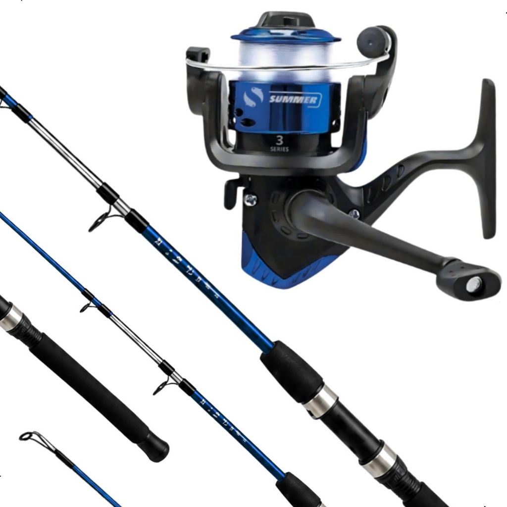 Kit Vara Kenzu 1m A 1,80m Summer + Molinete Sm200 C/ Linha Summer