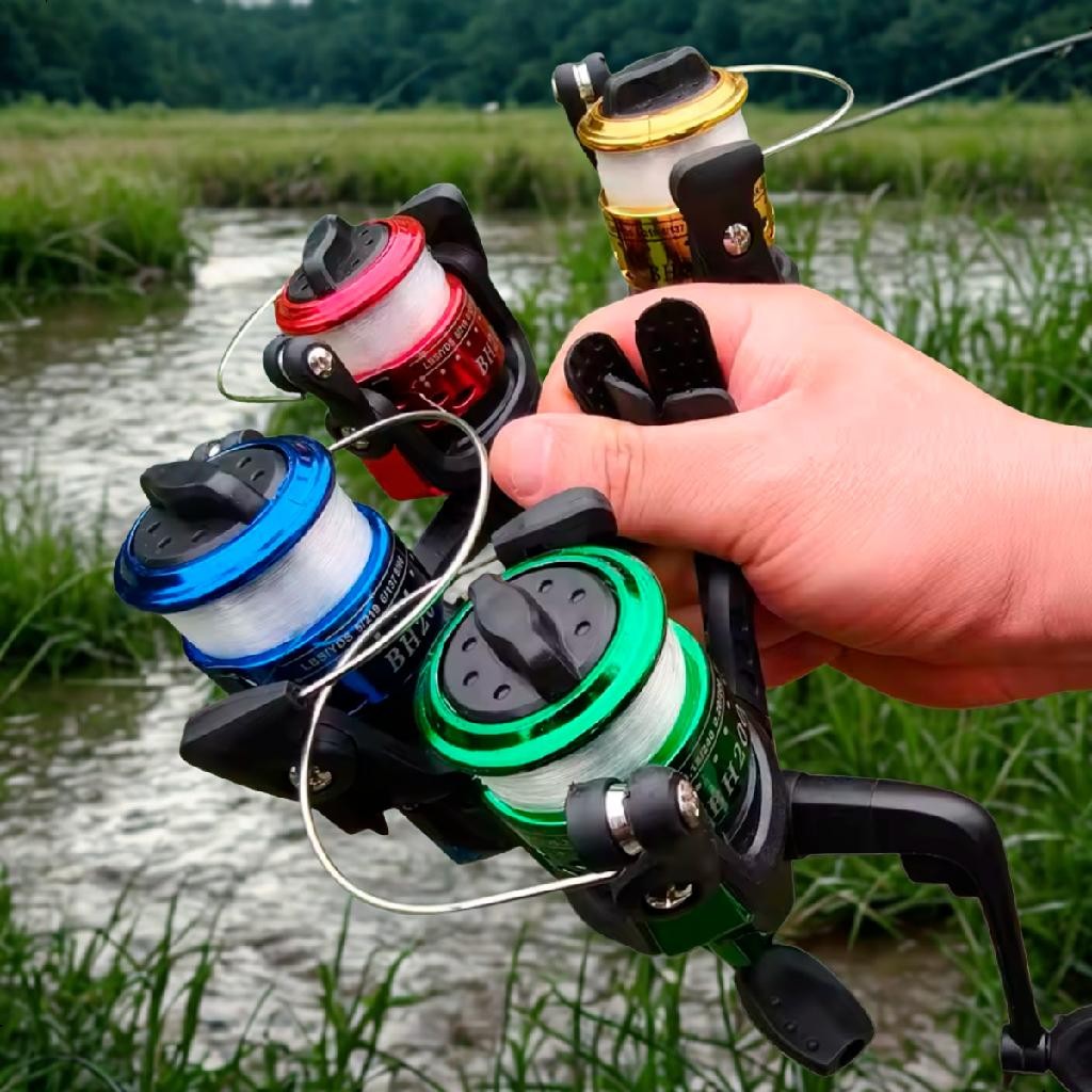Molinete Pesca 1 Rolamento Direito Esquerdo Com Linha SM200 Summer