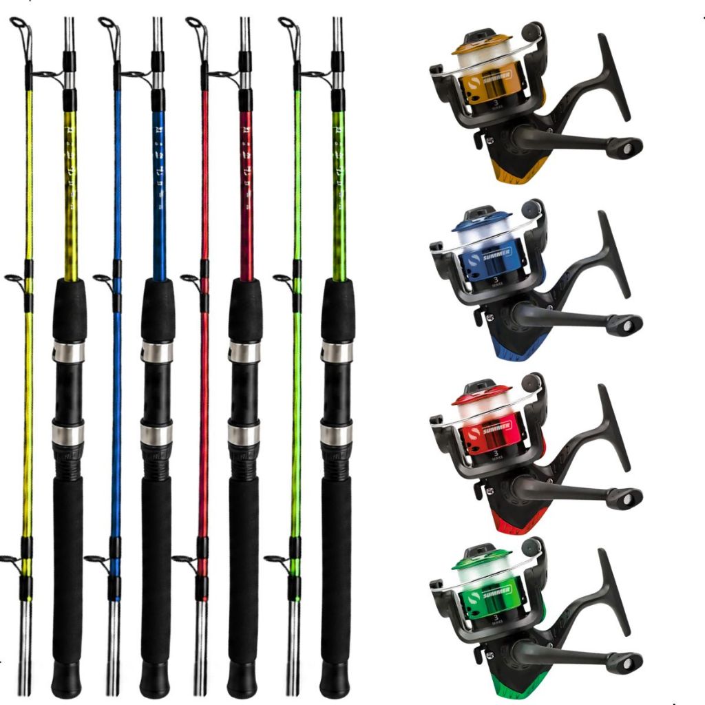 Kit Pesca Completo 4 Varas 1m A 1,80m Kenzu E 4 Molinetes Summer